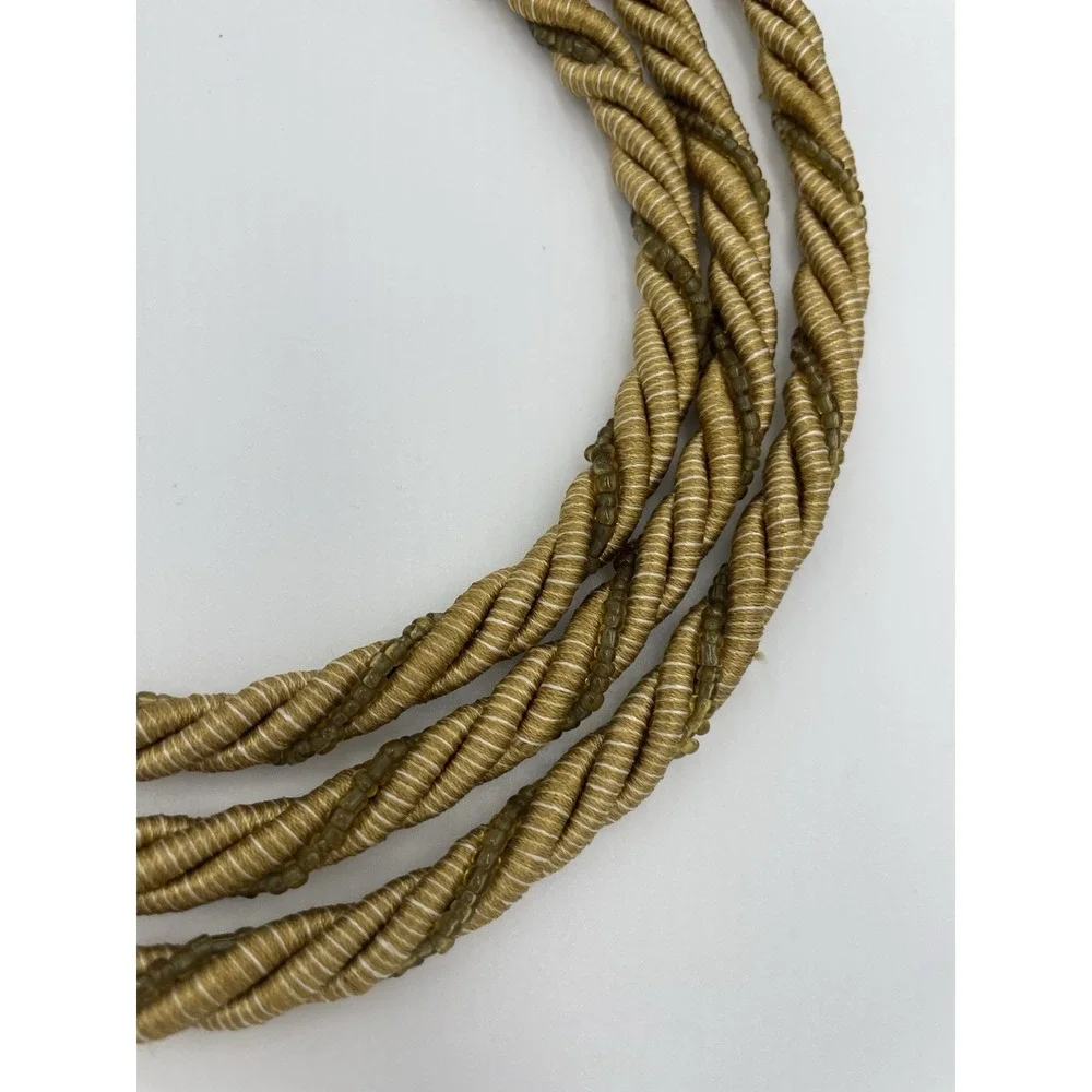 Bougie‎ Gold  Rope & Bead Braided Drapery Curtain Tassel Tieback 8.3 ft Long